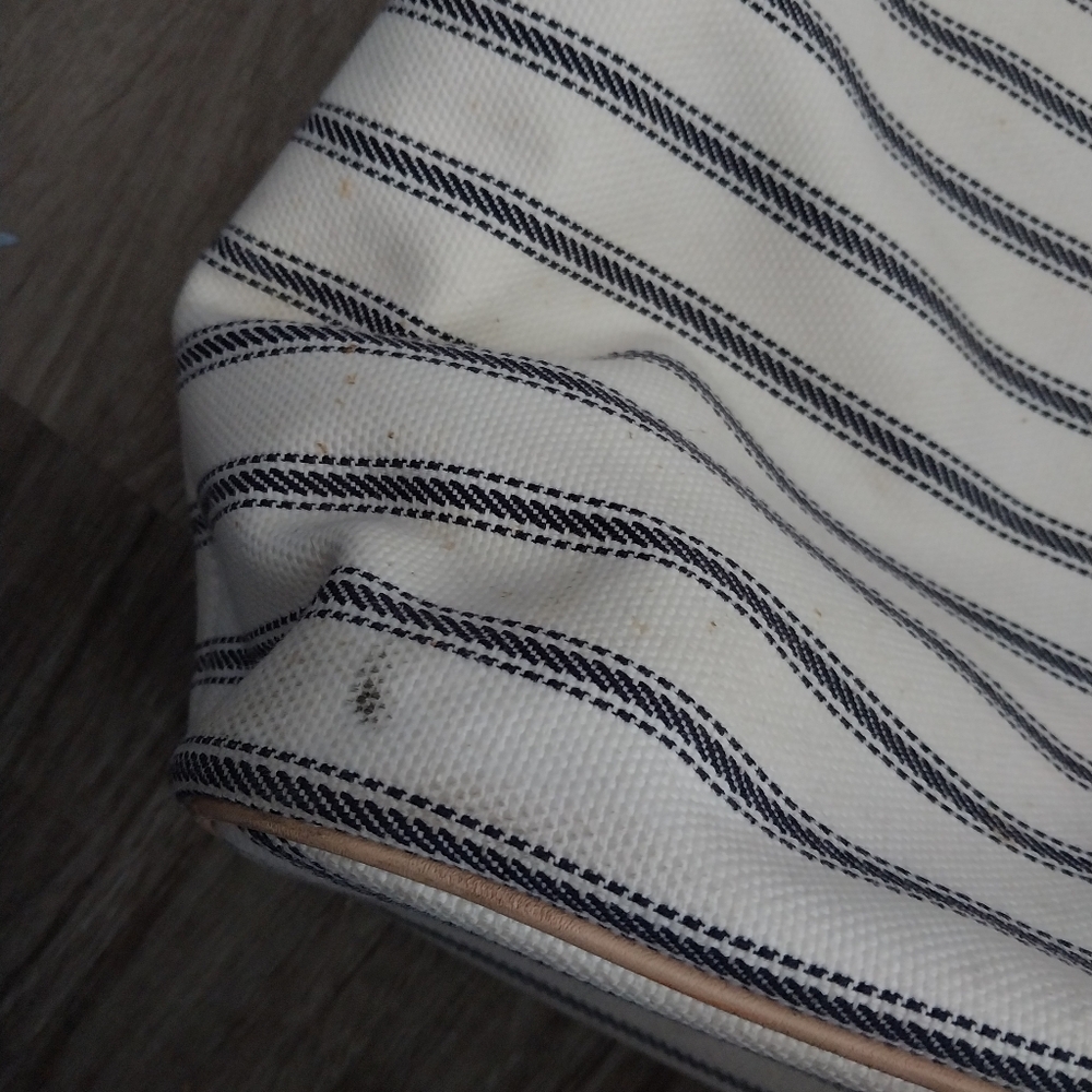 Coach "St. James" LEGACY Red Cream Blue XX Large Canvas Nautical Striped Tote - Picture 12 of 14